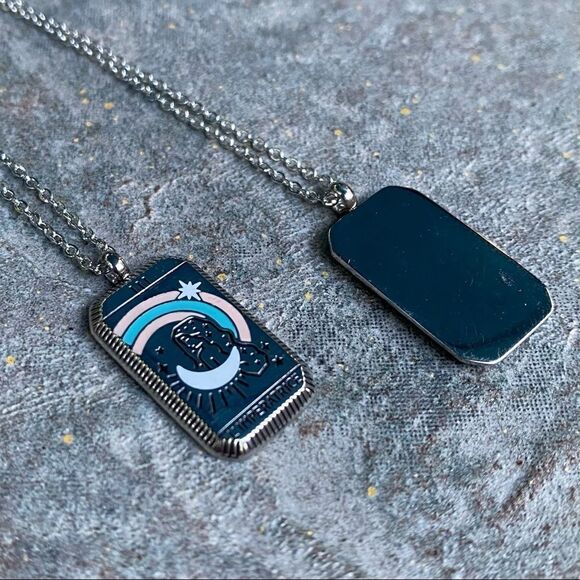 Empress Silver Tarot Card Non Tarnish Enamel and Stainless Steel Boho Necklace - Picture 5 of 8